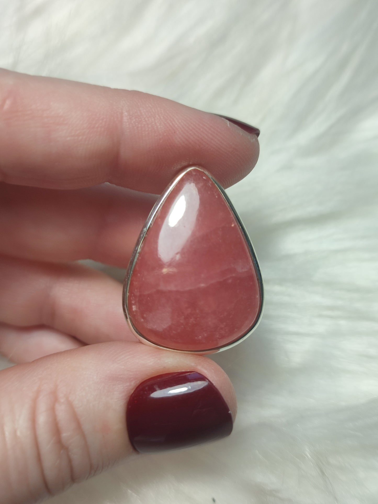 Anillo plata 925 con rodocrosita extra - ajustable n° 100