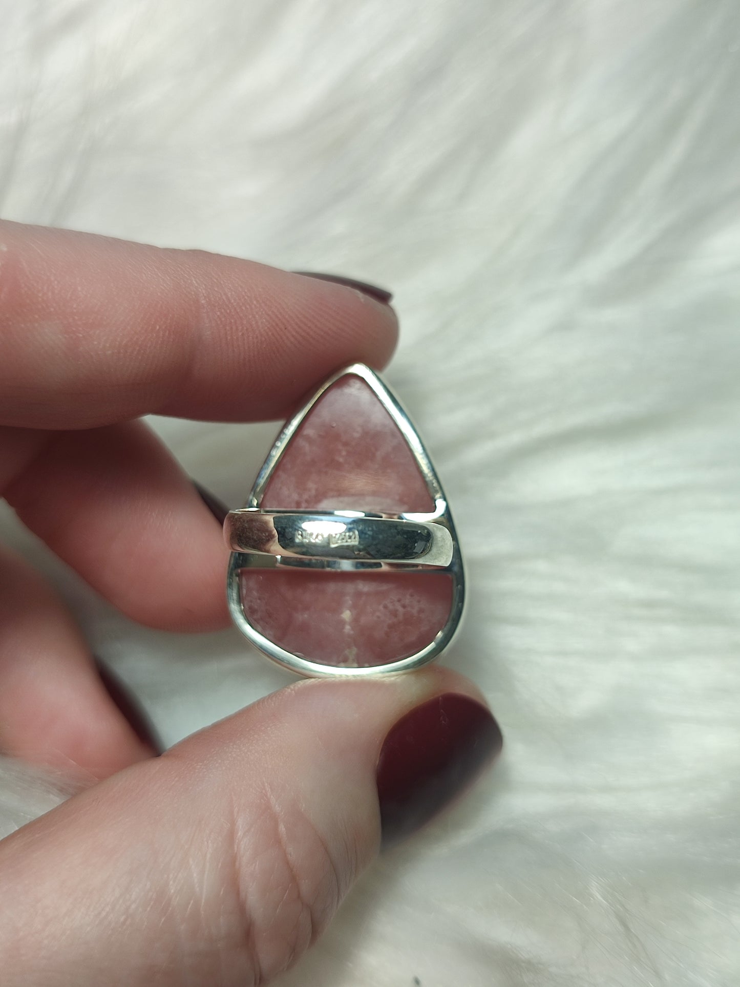 Anillo plata 925 con rodocrosita extra - ajustable n° 100