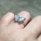Anillo plata 925 con aguamarina alta calidad - ajustable n° 24