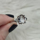 Anillo plata 925 con cuarzo ahumado facetado  - ajustable n° 95