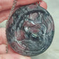 Collar kitsune tallado en astrofilita con granate n° 129