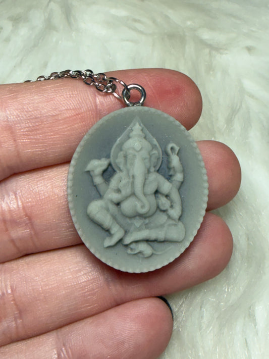 Collar Dios Ganesha en jade Taiji n° 89