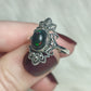 Anillo plata 925 con ópalo negro - ajustable n° 30