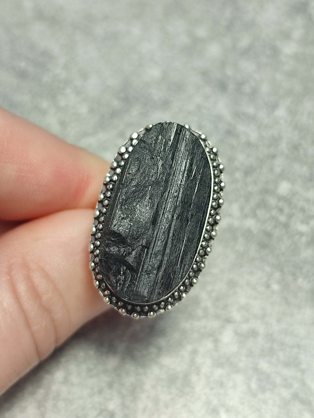 Anillo baño de plata con turmalina n°6