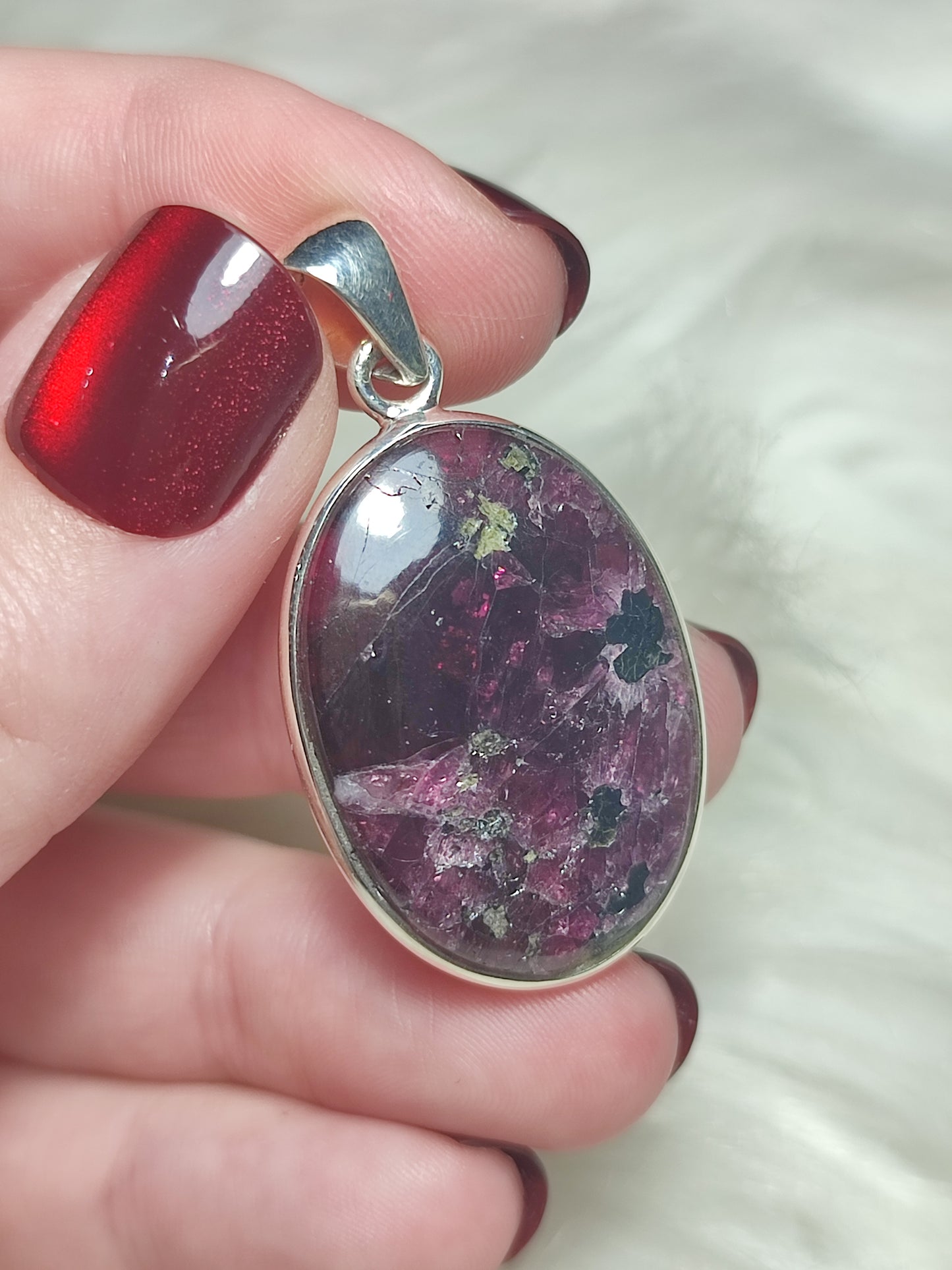 Colgante plata 925 con granate n°34