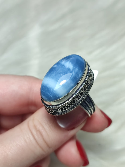 Anillo baño de plata con ópalo owyhee ref.119