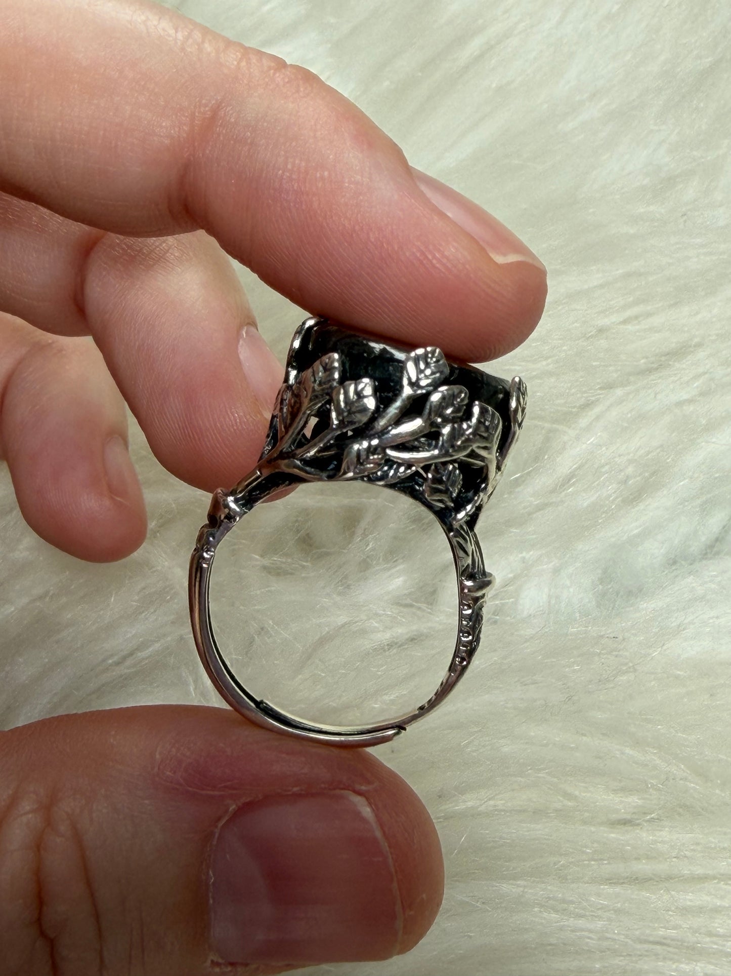 Anillo plata 925 con labradorita espectrolita - ajustable n° 11
