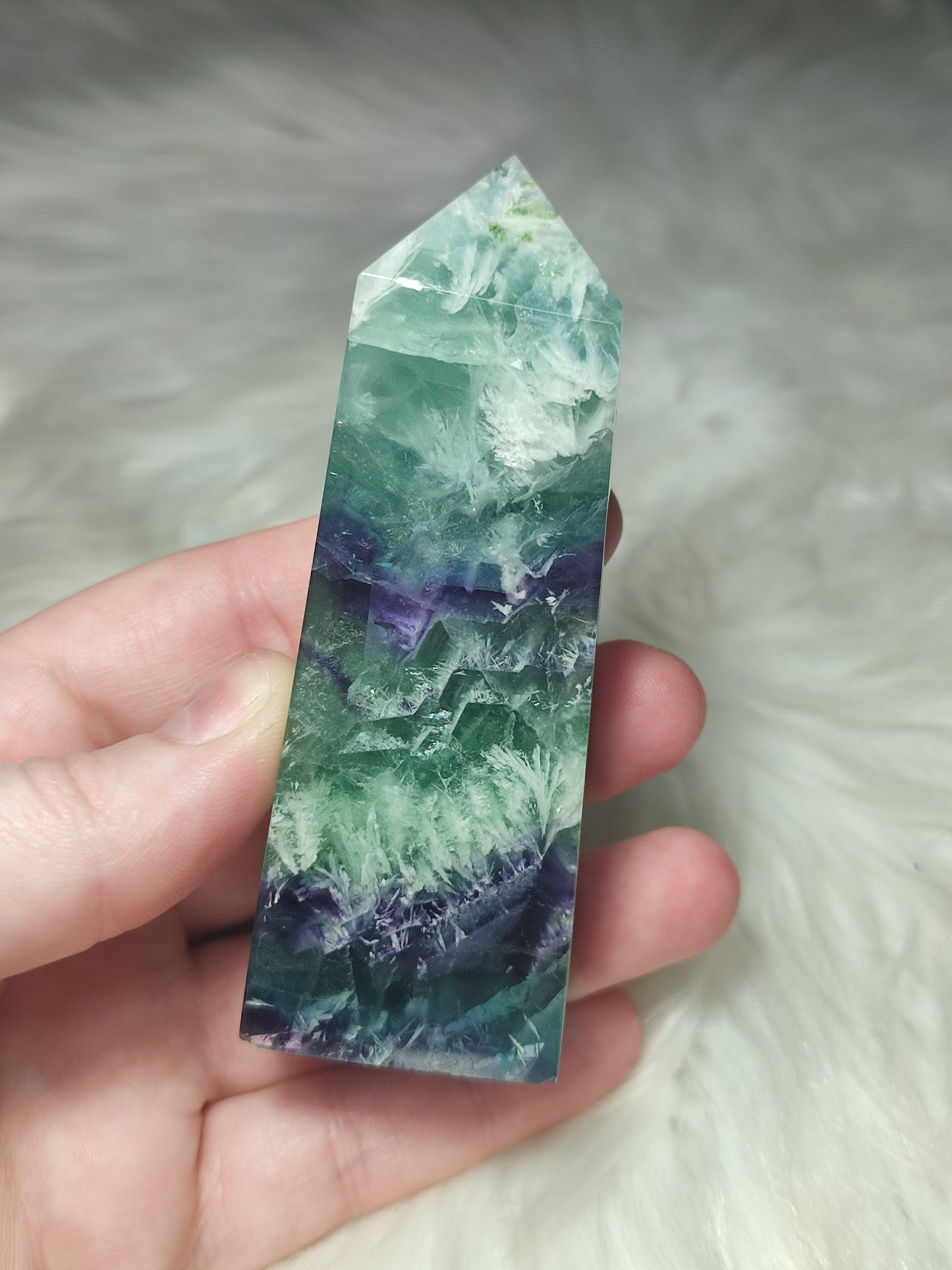 Punta fluorita snowflake número 36