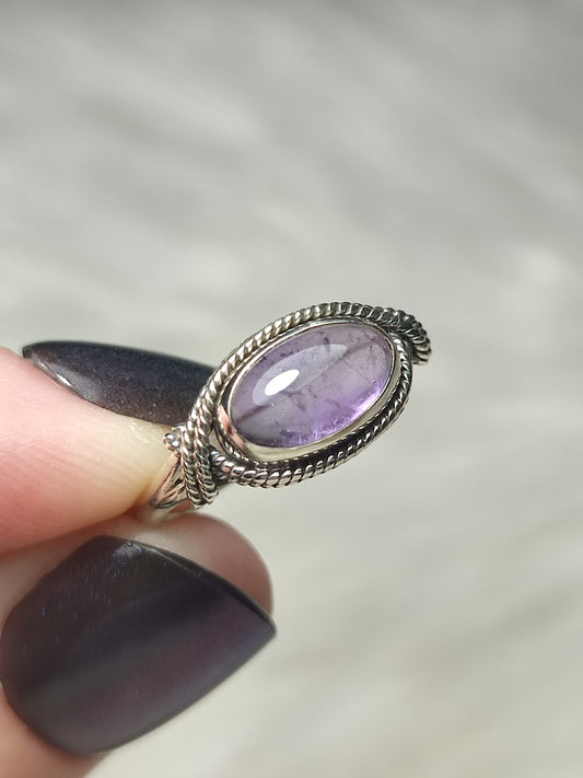 Anillo plata de ley 925 con amatista de 19 mm diámetro - n°11