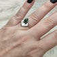 Anillo plata 925 con ópalo negro n° 50 - Modelo murciélago