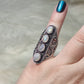 Anillo baño de plata con piedra luna triple
