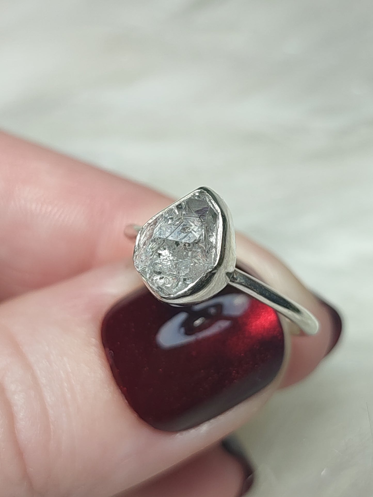 Anillo plata 925 con Diamante Herkimer Ajustable - VIDEO