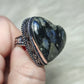 Anillo baño de plata con Riolita qué será ref.128