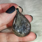 Colgante acero con piedra luna negra n°109