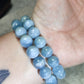 Pulsera elástica esferas de aguamarina 11/12 mm
