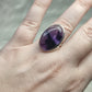 Anillo plata 925 con amatista trapiche - ajustable n° 31
