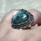 Anillo baño de plata con labradorita - ref.115
