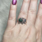Anillo plata 925 con ópalo negro - ajustable n° 28