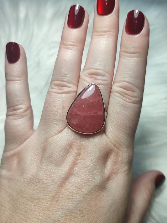 Anillo plata 925 con rodocrosita extra - ajustable n° 100