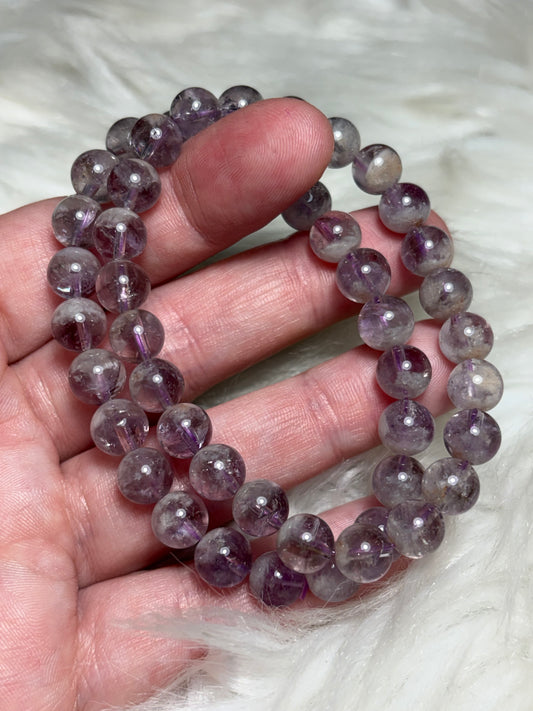 Pulsera bola amatista con inclusiones 7/8 mm