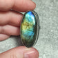 Anillo baño de plata con labradorita n°10