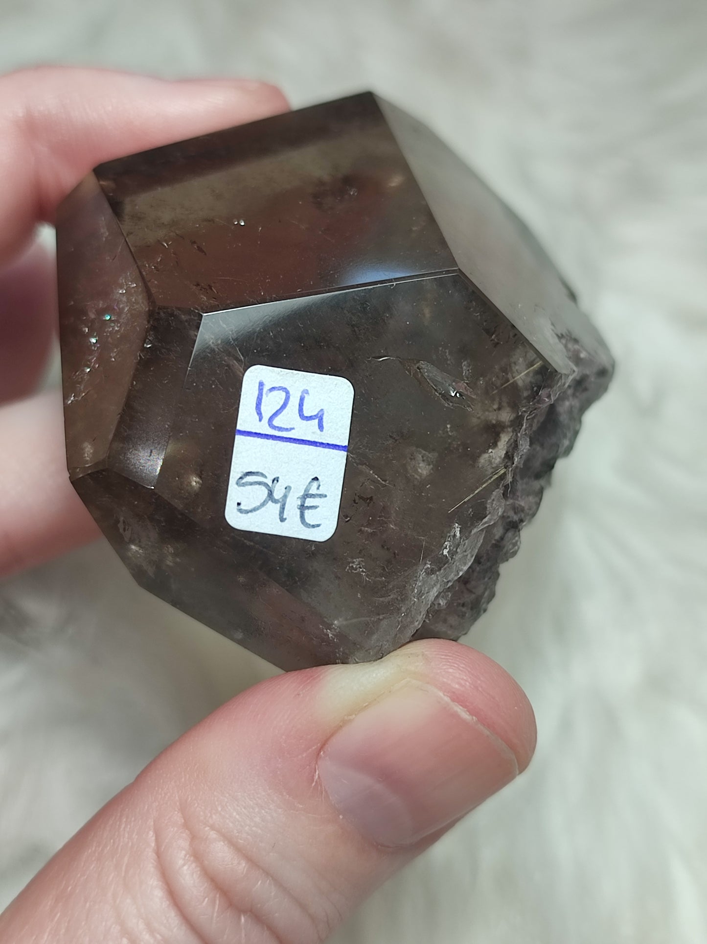 Freeform cuarzo ahumado con inclusiones - n° 124