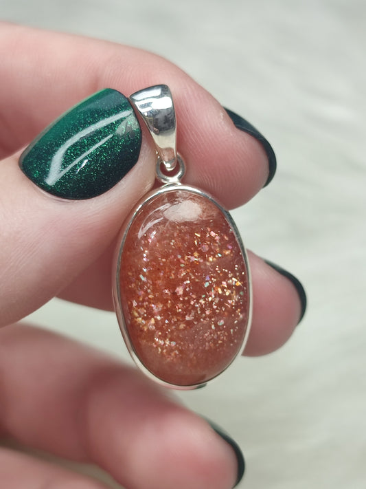 Colgante plata 925 con piedra sol n° 39