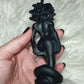 Medusa Gorgona tallada en obsidiana negra