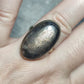 Anillo baño de plata con piedra luna negra latticce n°12