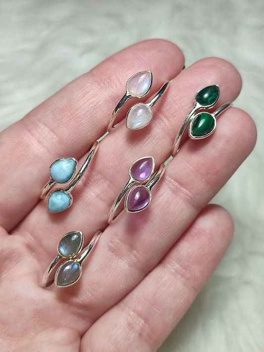 Anillo plata 925 Modelo Doble Lágrima