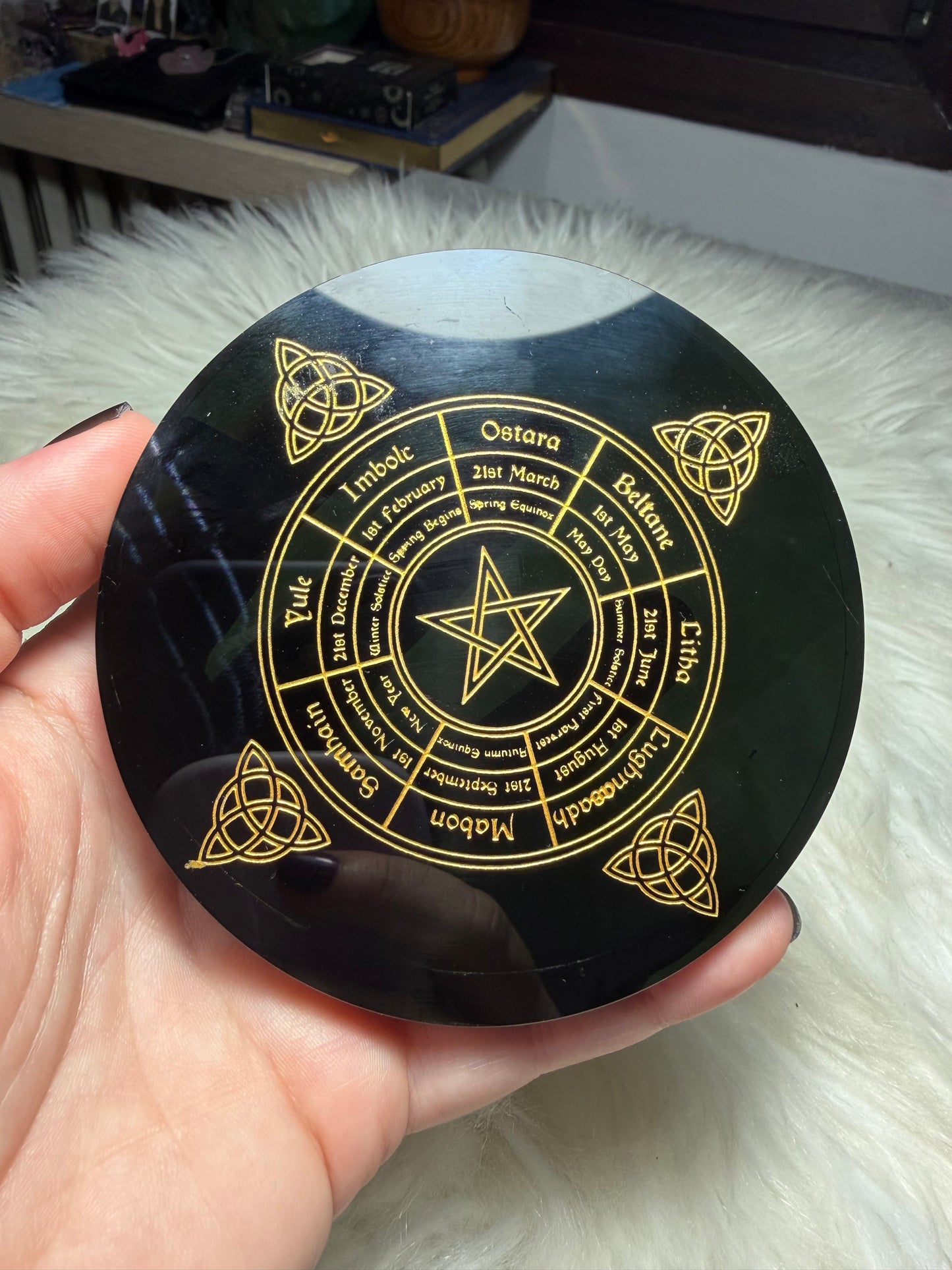 Placa cristal Sabbats Wicca - Diferentes tamaños