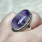 Anillo baño de plata con amatista - ref.109