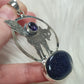 Colgante baño plata gato erizado con piedra de las estrellas