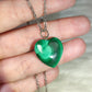 Colgante corazon en acero con malaquita n°82