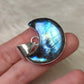 Colgante luna baño de plata con Labradorita n° 36