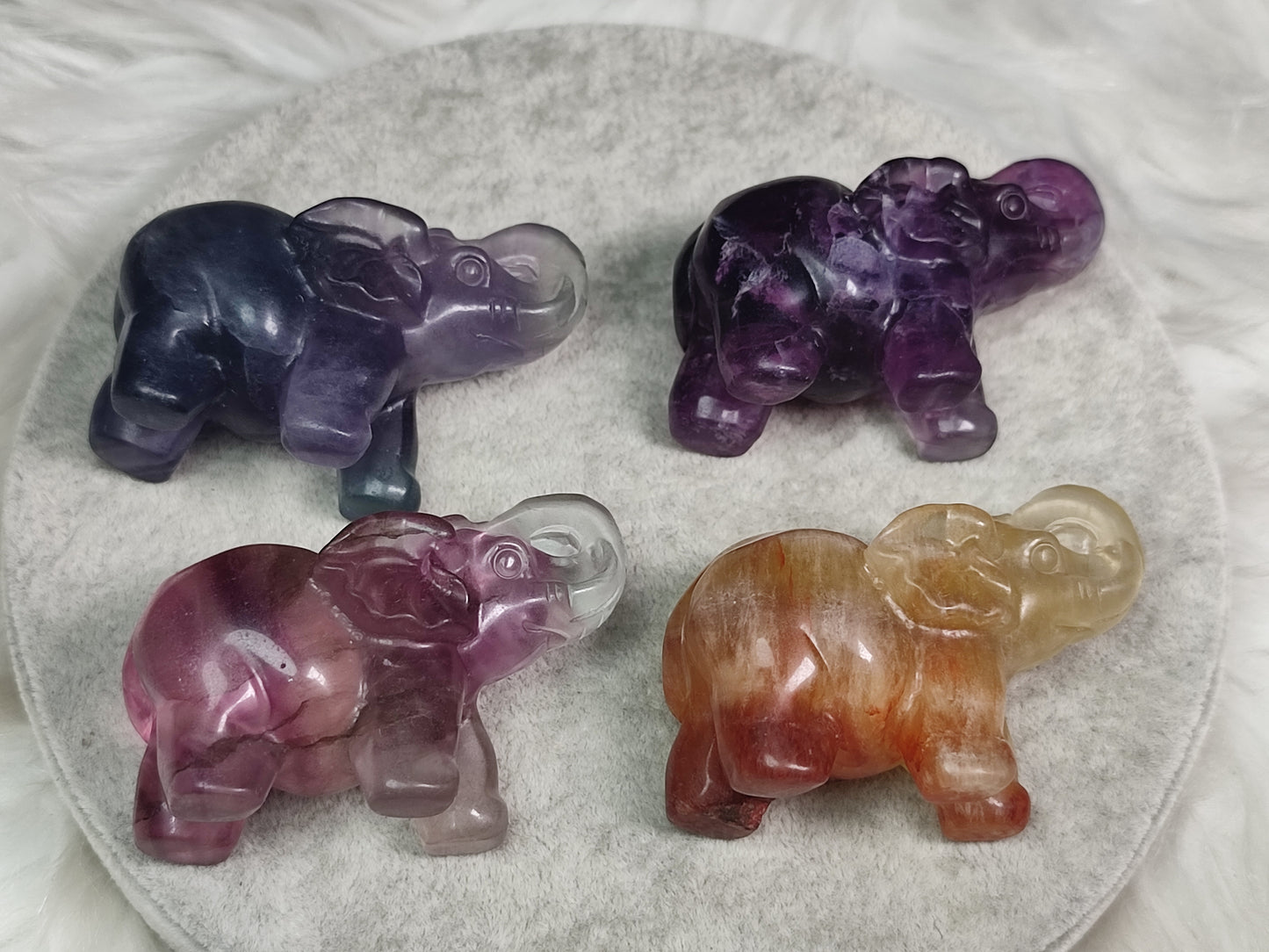 Elefante de la suerte - Flúorita