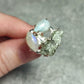 Anillo baño de plata con cianita piedra luna y larimar