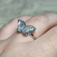 Anillo plata 925 con aguamarina alta calidad - ajustable n° 24