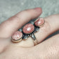 Anillo baño de plata con rodocrosita n°3