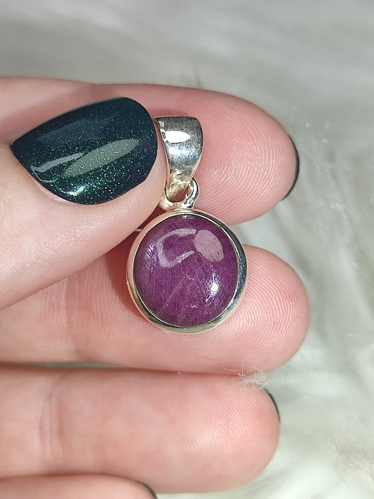 Colgante plata 925 con rubí natural n° 334