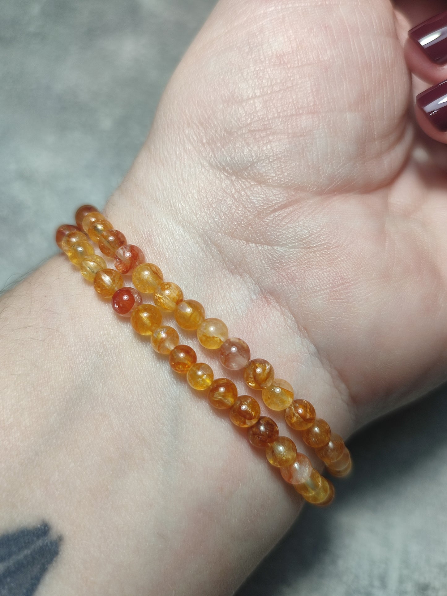 Pulsera elástica bolas 4 mm - cuarzo sanador