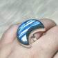 Anillo luna baño de plata con labradorita - Ajustable 76