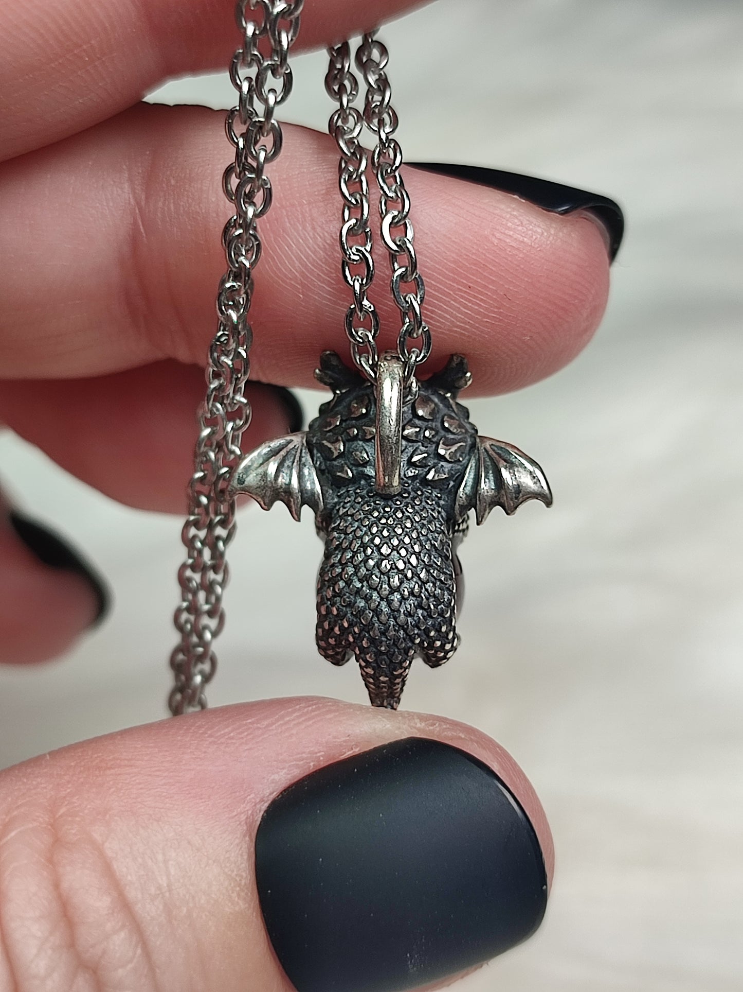Colgante plata de ley 925 con cuarzo jardín - Dragón bebé 110