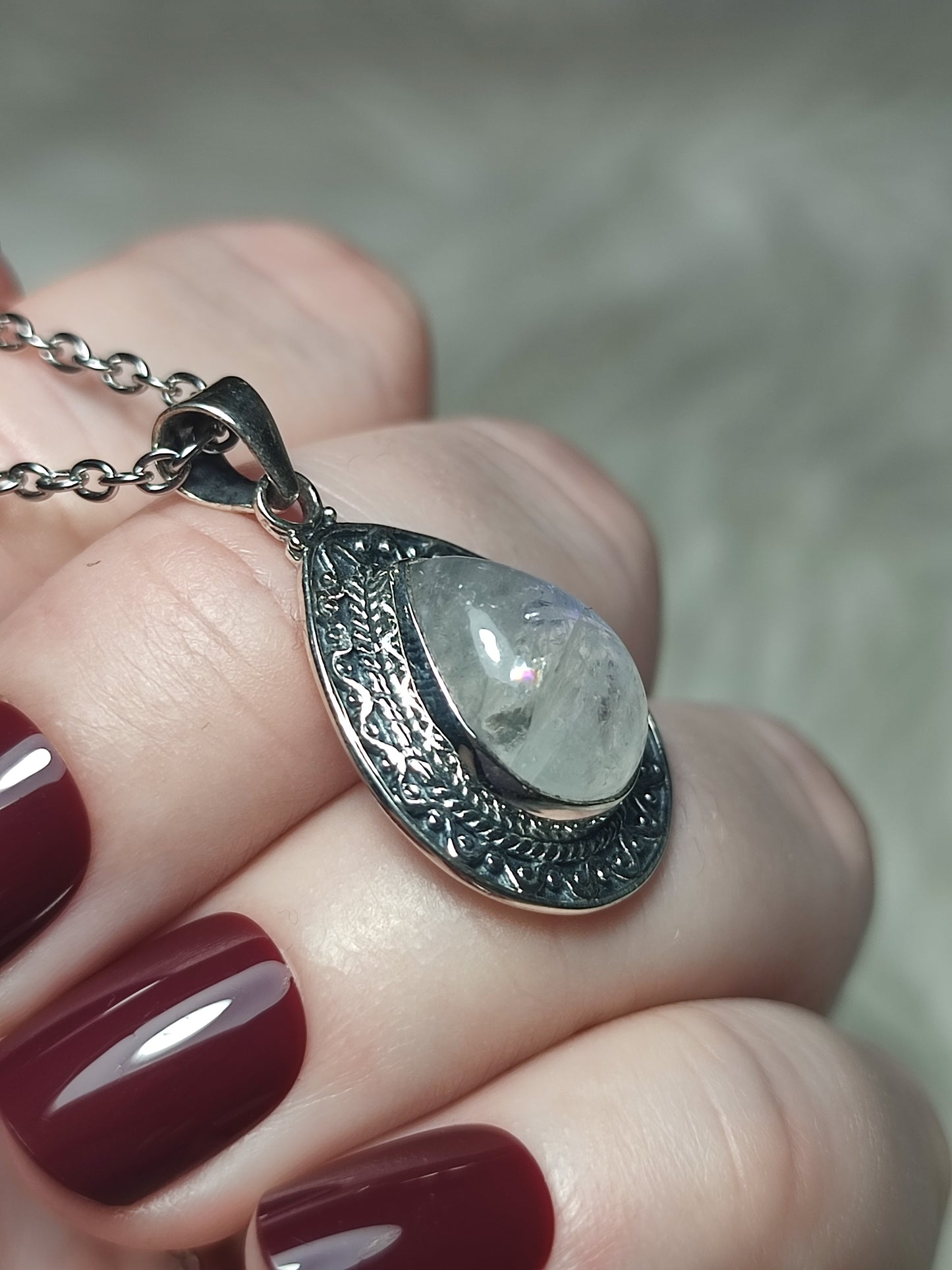 Colgante plata 925 con piedra luna n° 45