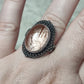 Anillo bisutería ajustable con cuarzo rutilo cobre - ver descripción