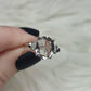 Anillo plata 925 con cuarzo ahumado facetado  - ajustable n° 95