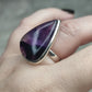 Anillo plata 925 con amatista trapiche - ajustable n° 30