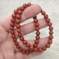 Pulseras bolas jaspe rojo - 6 mm