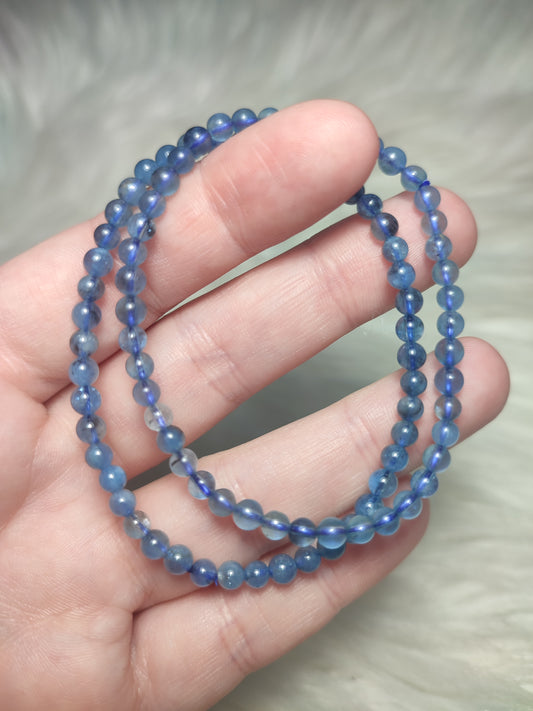 Pulsera elástica esferas de aguamarina extra 4 mm