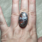 Anillo baño de plata con ágata mejicana - ref.137